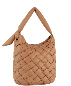 Quilted Puffy Shoulder Bag JYE-0475 ALMOND
